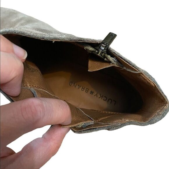 Lucky Brand | Tan Brenon Double Side Zip Ankle Boots  Booties | 8.5 - Picture 4 of 8